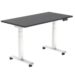 Bureaus-Euroseats Elektrisch verstelbaar, opklapbaar en verrijdbaar bureau - 160x80 cm - Wit fram