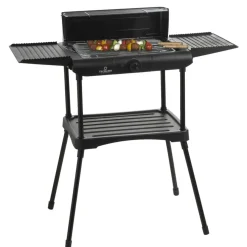Barbecues En Accessoires-Leen Bakker Elektrische barbecue op voet - zwart - 130x50x32 cm