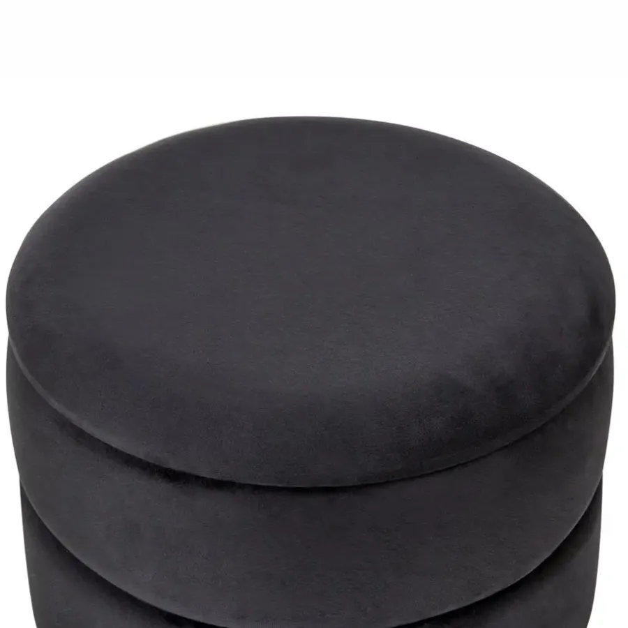 Poefen-Leen Bakker ELGIN - Poef - Zwart - 37 cm - Fluweel