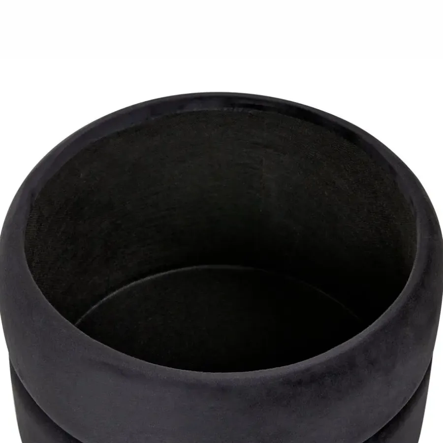 Poefen-Leen Bakker ELGIN - Poef - Zwart - 37 cm - Fluweel