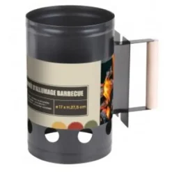 Barbecues En Accessoires-Elite BBQ briketten/houtskool starter - metaal - houten handvat - 27 cm