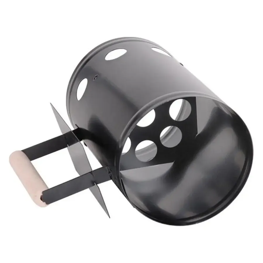 Barbecues En Accessoires-Elite BBQ briketten/houtskool starter - metaal - houten handvat - 27 cm