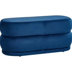 Hockers En Voetenbanken-Leen Bakker ELLENDALE - Bankje - Marineblauw - Fluweel