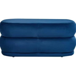 Hockers En Voetenbanken-Leen Bakker ELLENDALE - Bankje - Marineblauw - Fluweel