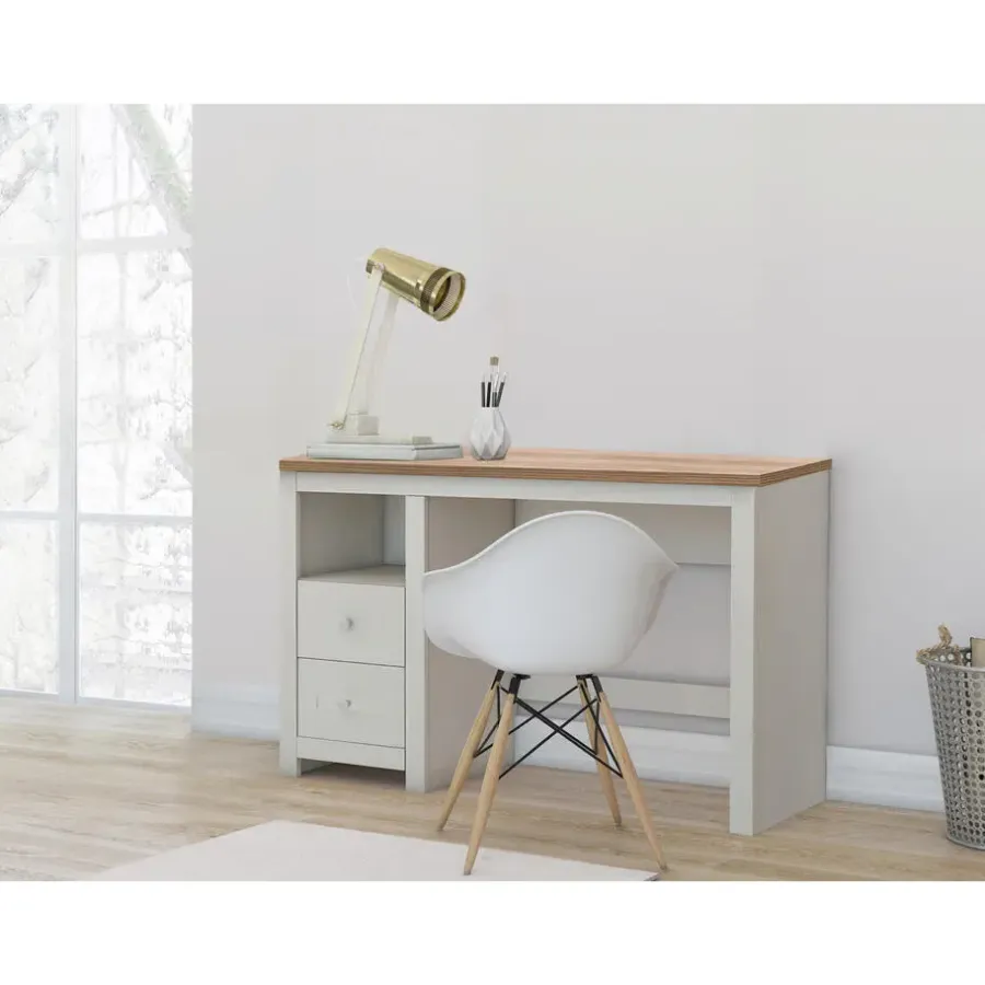Bureaus-Loft24 Emerald - Bureau 2-deurs in crème eiken spaanplaat