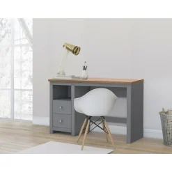 Loft24 Emerald - Bureau grijs eiken 2-deurs spaanplaat