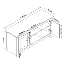 Loft24 Emerald - TV-meubel met 2 eiken spaanplaatdeuren