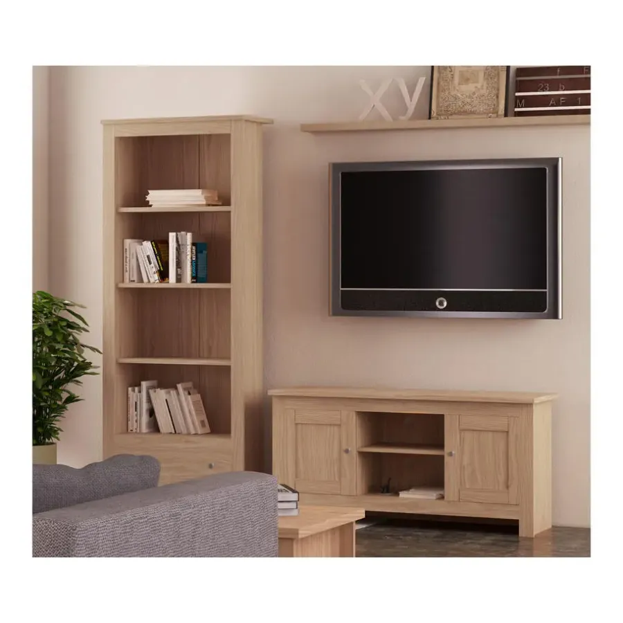 Loft24 Emerald - TV-meubel met 2 eiken spaanplaatdeuren