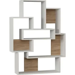 Boekenkasten|Boekenkasten-Emob Boekenplank Woody Fashion - 101 x 22 x 132 cm - Eiken-wit-design