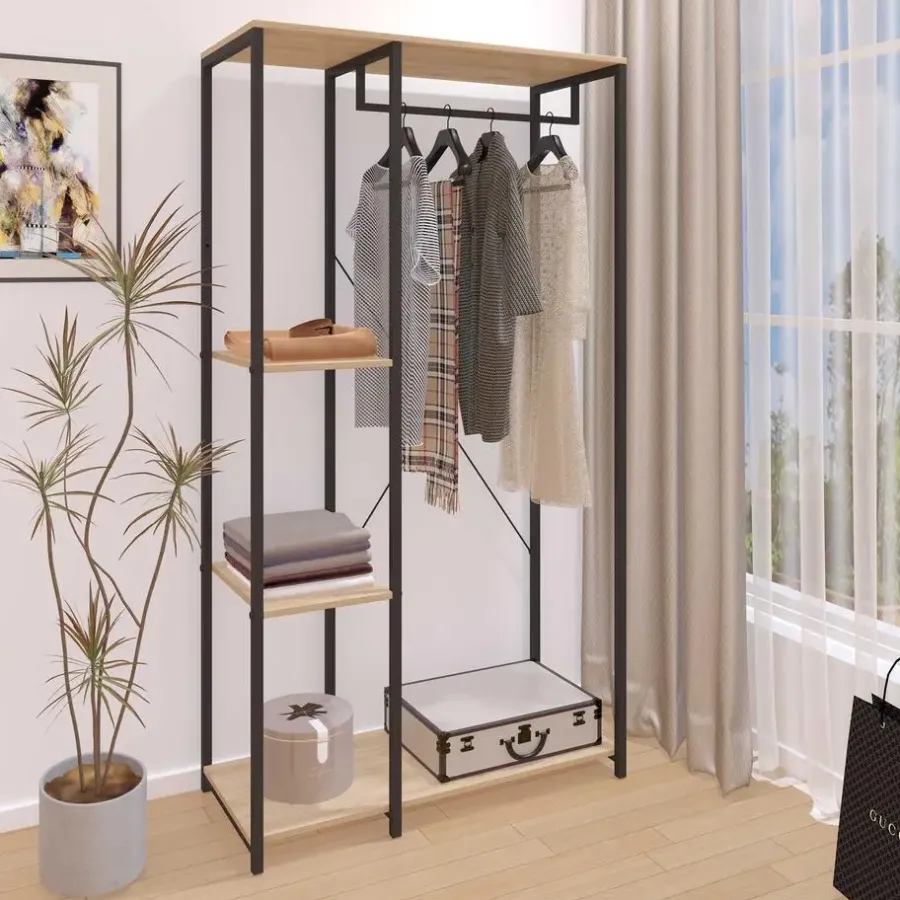 Emob Exclusive Emob Design Kledingrek Alizee - 90x40x167cm - met kledingroede & 2 legplanken