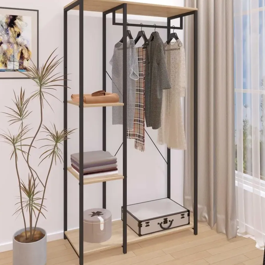 Emob Exclusive Emob Design Kledingrek Alizee - 90x40x167cm - met kledingroede & 2 legplanken