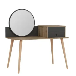 Kaptafels-Emob Make-uptafel Woody Fashion - 120 x 60 x 96 cm - Walnut Anthracite-design