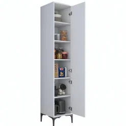 Hoge Kasten-Emob Multifunctionele kast Woody Fashion - 40 x 40 x 199 cm - Wit
