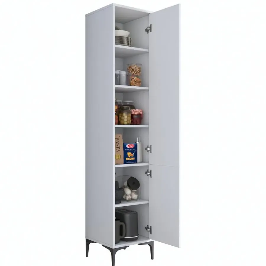 Hoge Kasten-Emob Multifunctionele kast Woody Fashion - 40 x 40 x 199 cm - Wit