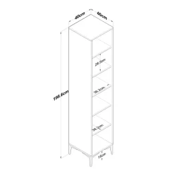 Hoge Kasten-Emob Multifunctionele kast Woody Fashion - 40 x 40 x 199 cm - Wit
