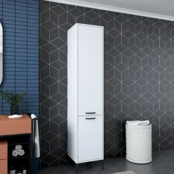 Hoge Kasten-Emob Multifunctionele kast Woody Fashion - 40 x 40 x 199 cm - Wit