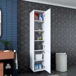 Hoge Kasten-Emob Multifunctionele kast Woody Fashion - 40 x 40 x 199 cm - Wit