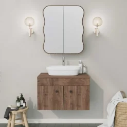 Emob Spiegelkast Woody Fashion - 50 x 12 x 45 cm - Walnut-design