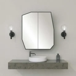Spiegelkasten-Emob Spiegelkast Woody Fashion - 50 x 12 x 45 cm - Zwart