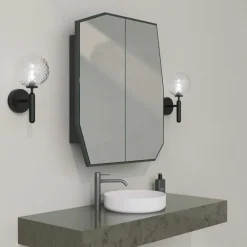 Spiegelkasten-Emob Spiegelkast Woody Fashion - 50 x 12 x 45 cm - Zwart