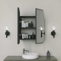 Spiegelkasten-Emob Spiegelkast Woody Fashion - 50 x 12 x 45 cm - Zwart