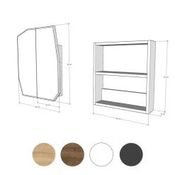Spiegelkasten-Emob Spiegelkast Woody Fashion - 50 x 12 x 45 cm - Zwart