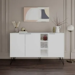 Emob Woody Fashion Console - 18 mm dik - 142x83x35 - Wit