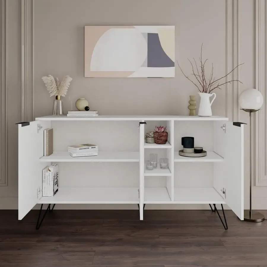 Emob Woody Fashion Console - 18 mm dik - 142x83x35 - Wit