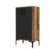 Wandkasten-Emob Woody Modieus Schoenenkastje - 100% Melamine - Metalen Poot - Noten