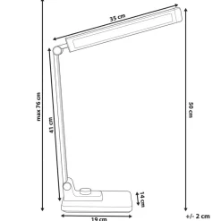 Leen Bakker ENIF - Bureaulamp LED - Zilver - Aluminium/Synthetisch materiaal