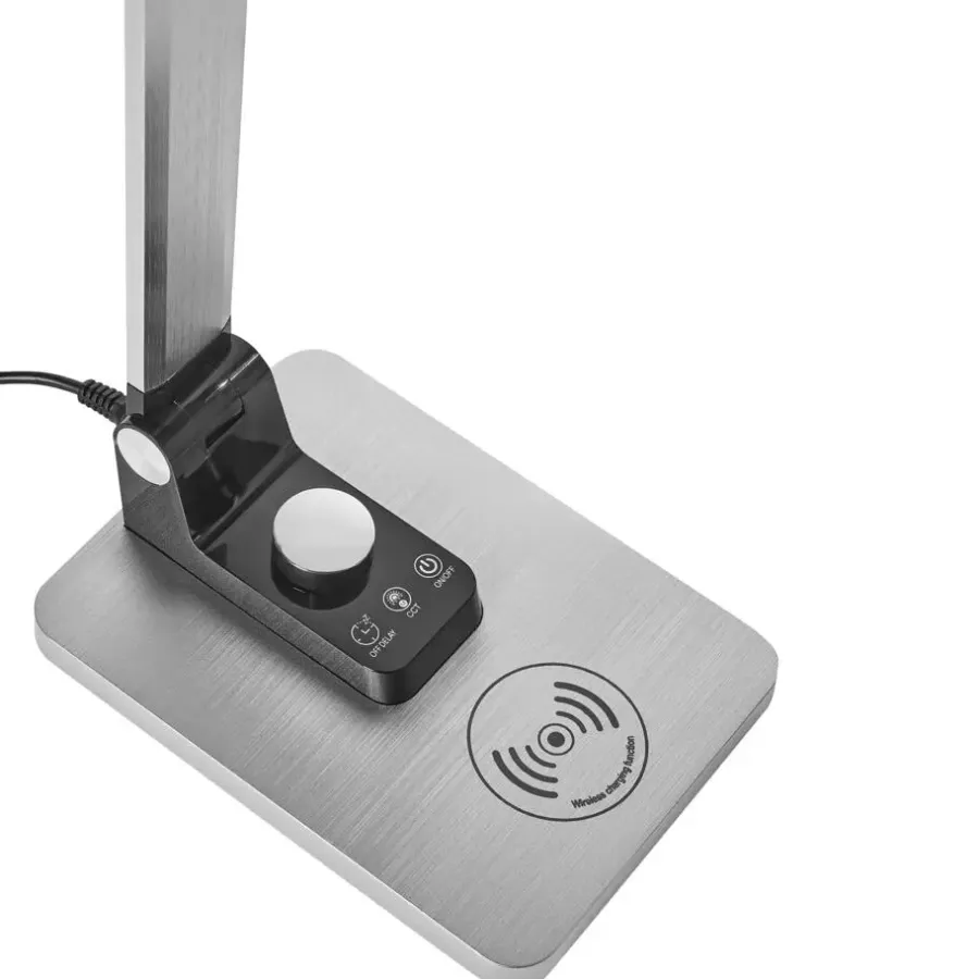 Leen Bakker ENIF - Bureaulamp LED - Zilver - Aluminium/Synthetisch materiaal