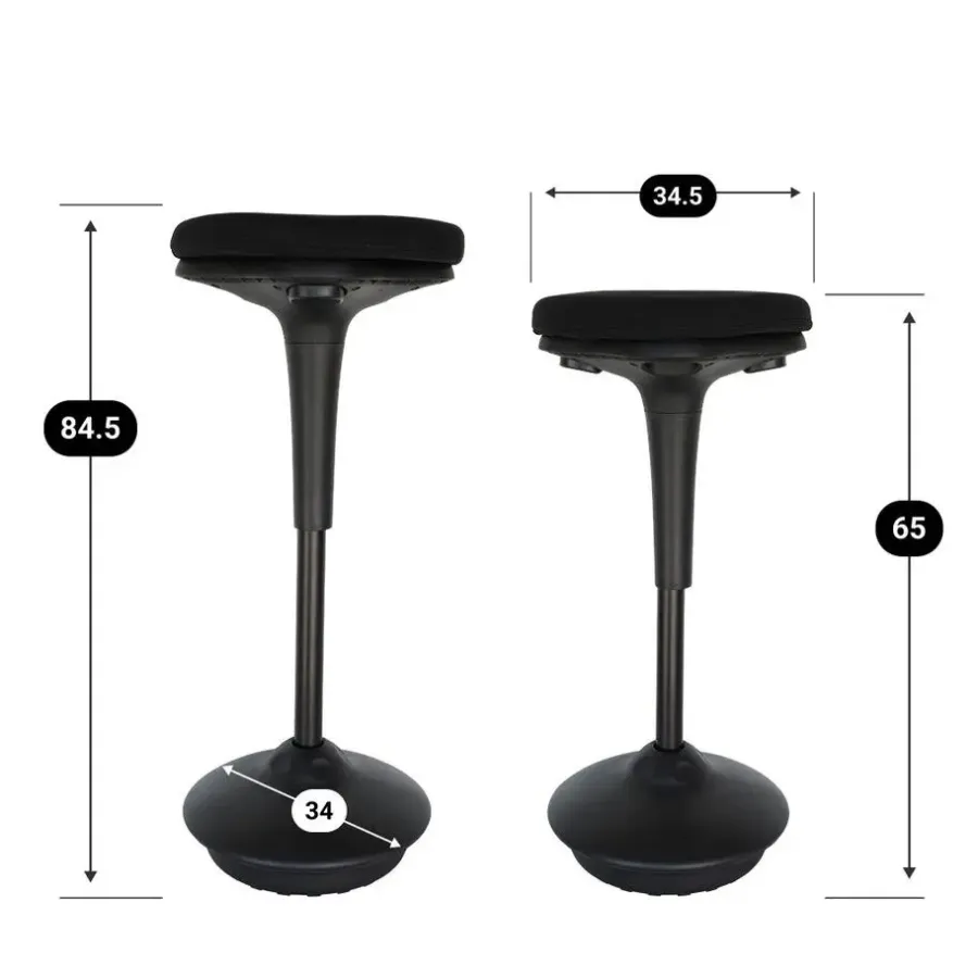 Sedero Ergonomische zit-sta kruk / wiebelkruk Base - Zwart