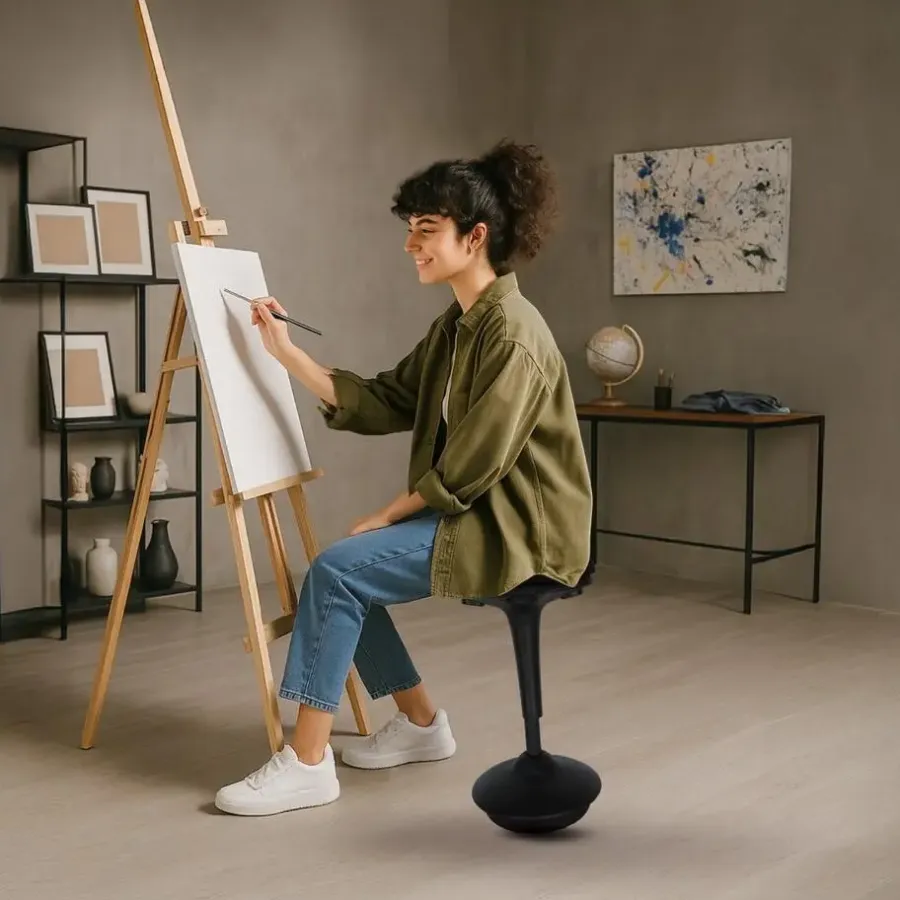 Sedero Ergonomische zit-sta kruk / wiebelkruk Base - Zwart