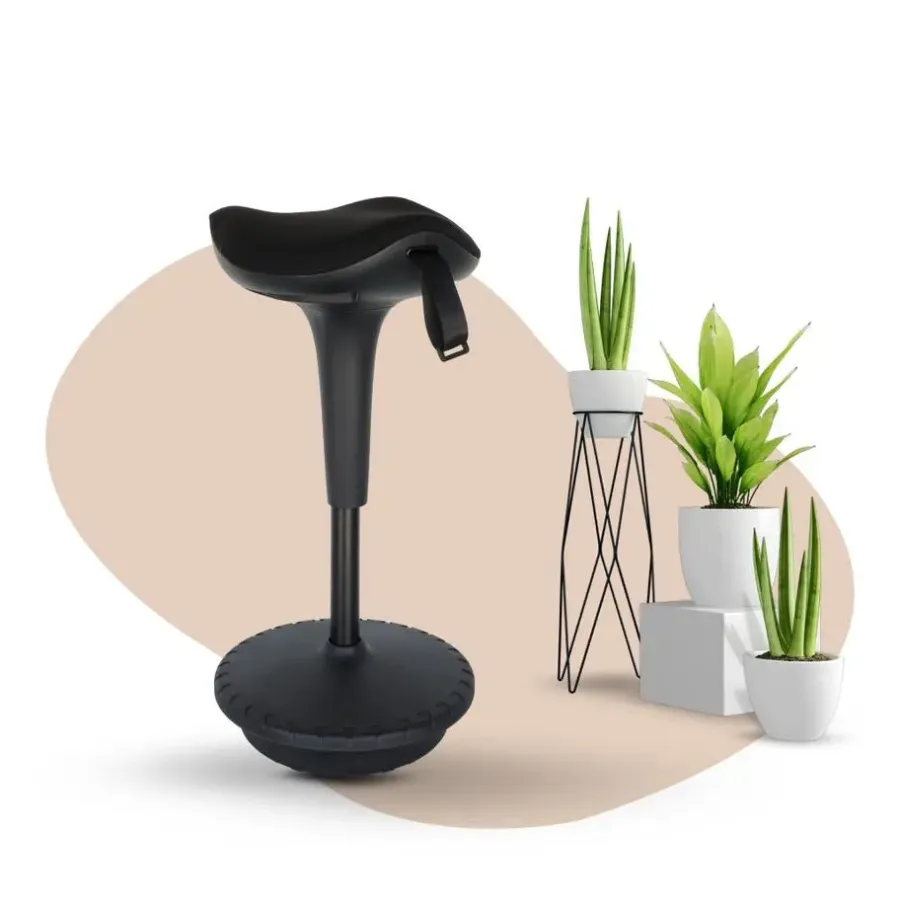 Krukjes-Sedero Ergonomische zit-sta kruk / wiebelkruk Ergo - Zwart