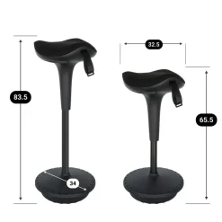 Krukjes-Sedero Ergonomische zit-sta kruk / wiebelkruk Ergo - Zwart