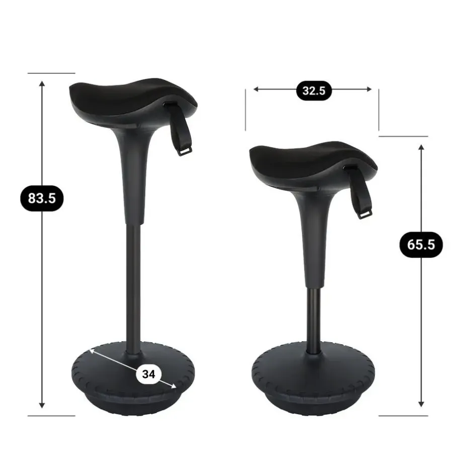 Krukjes-Sedero Ergonomische zit-sta kruk / wiebelkruk Ergo - Zwart