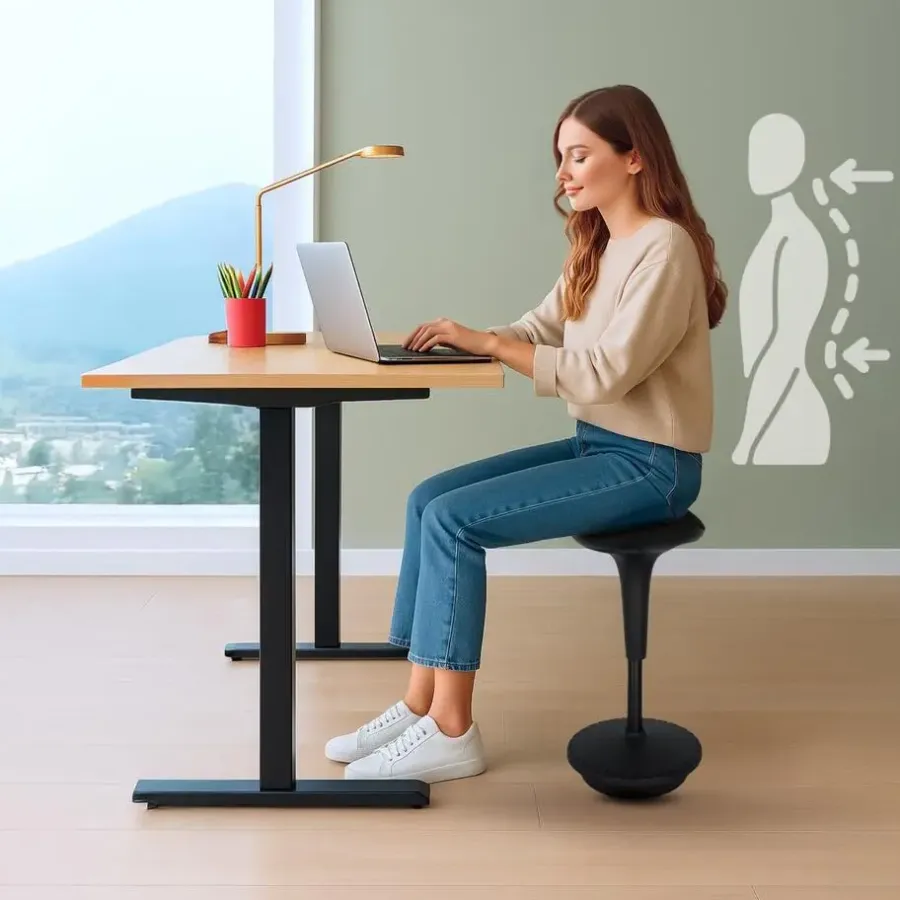 Krukjes-Sedero Ergonomische zit-sta kruk / wiebelkruk Ergo - Zwart