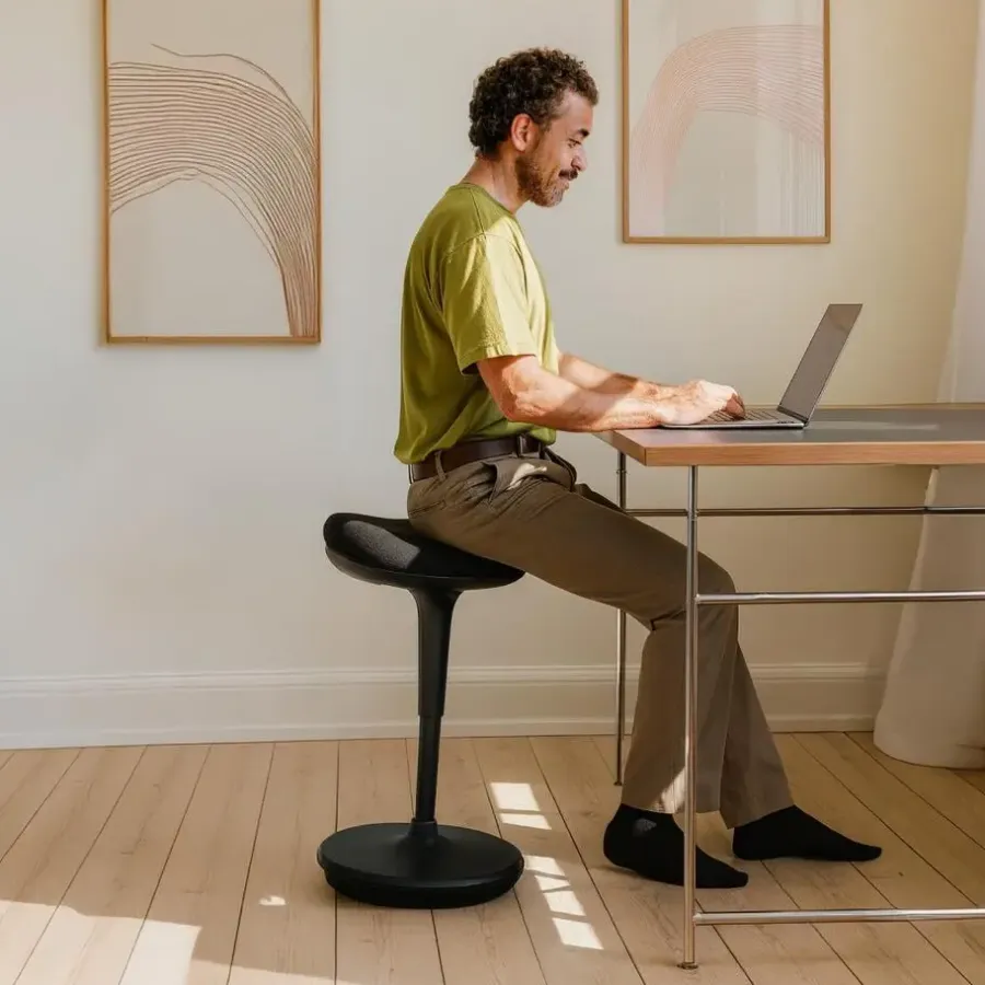 Krukjes-Sedero Ergonomische zit-sta kruk / wiebelkruk Ergo - Zwart