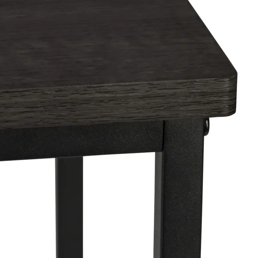 Bijzettafels-Erro Bijzettafel op wieltjes - 50x35x60cm - zwart