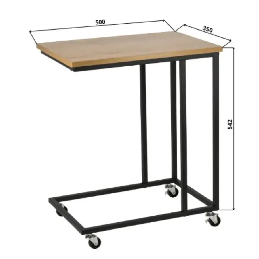 Bijzettafels-Erro Bijzettafel op wieltjes - 50x35x60cm