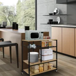 Trolleys-ERRO Keukentrolley op wieltjes - keukenrek - 80x40x85cm