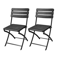 Bistro- & Balkonsets-ERRO Klapstoel - Bistrostoel - houtlook - 2 stuks