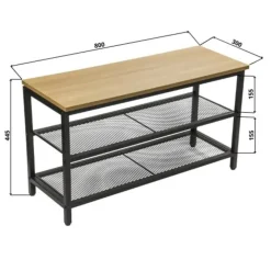 Erro Schoenenrek - metaal/hout - 80x30x45