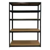 Stellingkasten-Erro Stellingkast zwart - 120cm breed - Metalen opbergrek - 176x120x40