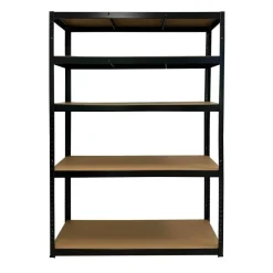 Stellingkasten-Erro Stellingkast zwart - 120cm breed - Metalen opbergrek - 176x120x40