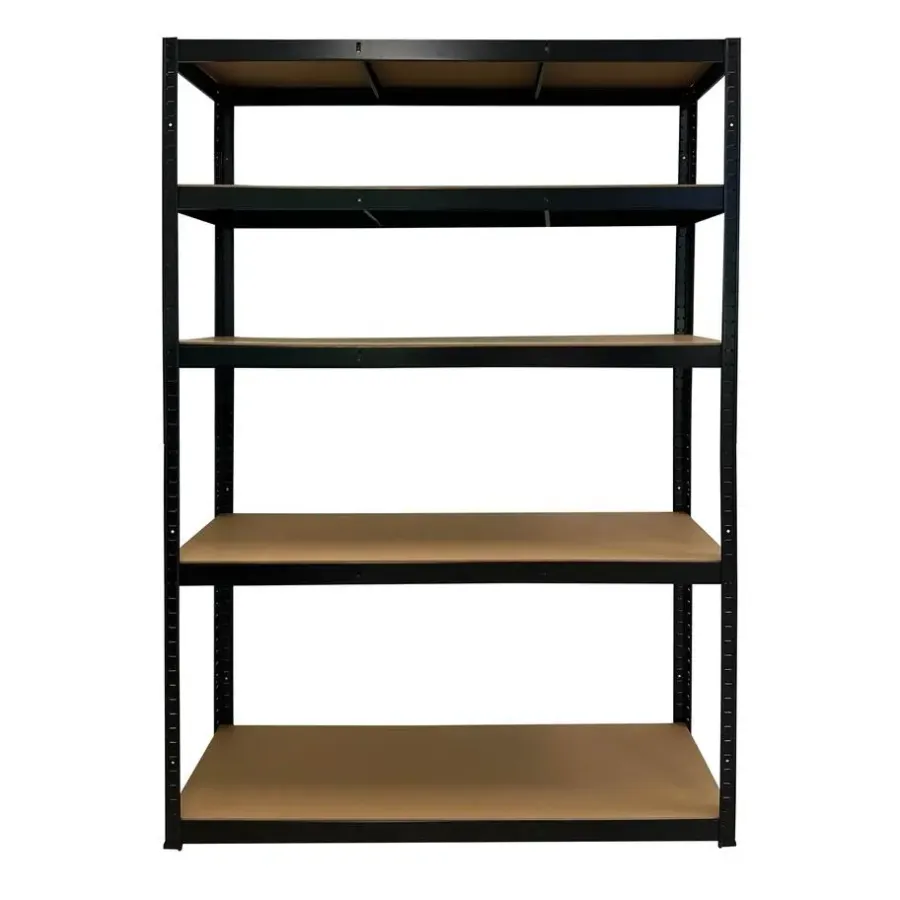 Stellingkasten-Erro Stellingkast zwart - 120cm breed - Metalen opbergrek - 176x120x40