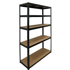 Stellingkasten-Erro Stellingkast zwart - 120cm breed - Metalen opbergrek - 176x120x40