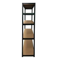 Stellingkasten-Erro Stellingkast zwart - 120cm breed - Metalen opbergrek - 176x120x40