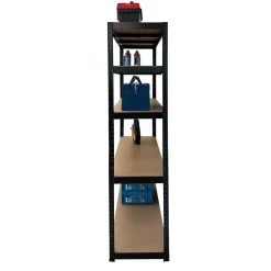 Stellingkasten-Erro Stellingkast zwart - 120cm breed - Metalen opbergrek - 176x120x40
