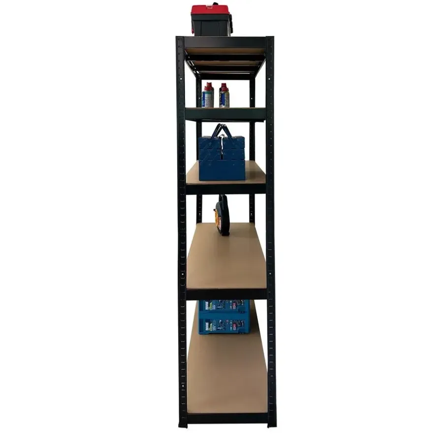Stellingkasten-Erro Stellingkast zwart - 120cm breed - Metalen opbergrek - 176x120x40